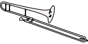In unserer Blechblasinstrumenten Liste darf die Posaune nicht fehlen, hier sehen wir eine Skizze.