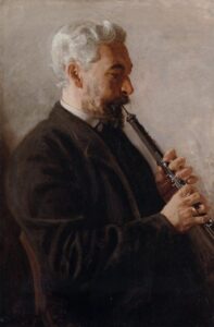 Klarinette oder Oboe? Hier sehen wir einen Oboenspieler